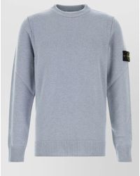 Stone Island - Ribbed Wool Blend Crewneck Sweater - Lyst