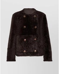 Brunello Cucinelli - Reversible Double-Breasted Fur Jacket With Button Detailing - Lyst