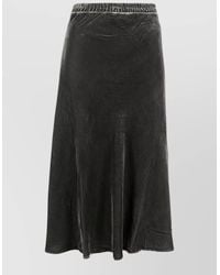 Gold Hawk - High Waist Velvet Maxi Skirt - Lyst