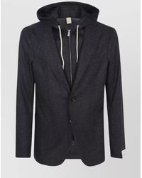 Eleventy - Hooded Jacket With Front Pockets And Drawstring - Lyst