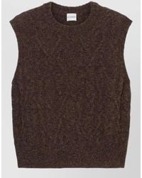 Closed - Wool Blend Vest Cable Knit Crew Neck - Lyst