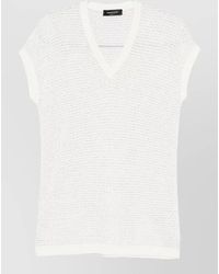 Fabiana Filippi - V Neck Sequin Knit Short Sleeve Top - Lyst