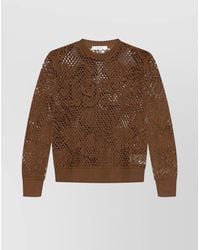 Max Mara - Crochet Knitwear With Ribbed Crewneck And Hem - Lyst