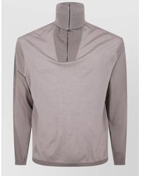 Emporio Armani - Half Zip Sweater High Turtle Neck - Lyst