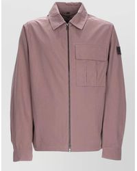 Belstaff - Collared Long Sleeve Coat Chest Pocket - Lyst
