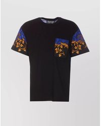Versace Jeans Couture - T-Shirt With Chest Pocket And Lizard Print - Lyst