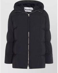 Jil Sander - Hooded Long Down Jacket Quilted Hem - Lyst