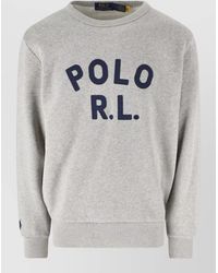 Polo Ralph Lauren - Crew Neck Sweatshirt Ribbed Cuffs Hem - Lyst
