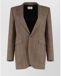 Saint Laurent - Cashmere Prince Of Wales Check Single-Breasted Blazer - Lyst