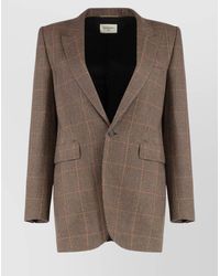 Saint Laurent - Prince Of Wales Check Wool Jacket - Lyst