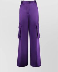 Versace - Satin High-Rise Wide-Leg Cargo Trousers - Lyst