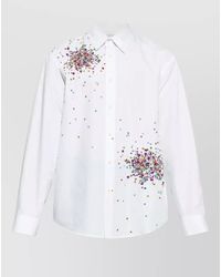Dries Van Noten - Embroidered Long Sleeve Shirt Button Collar - Lyst