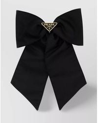 Prada - Nylon Hair Clip With Bow Design And Metal Accent - Lyst
