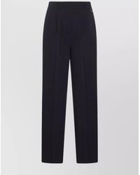 Herno - High-Waisted Straight Leg Trousers With Back Pockets - Lyst