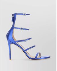 Stuart Weitzman - Satin Strappy Sandals With Stiletto Heel - Lyst