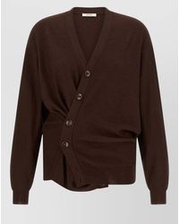 Lemaire - Relaxed Fit V Neck Rib Knit Cardigan - Lyst