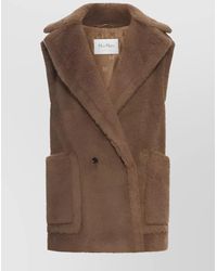 Max Mara - Oversized Double-Breasted Teddy Vest Coat - Lyst