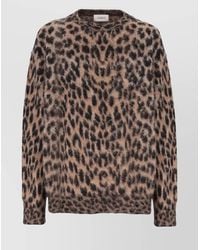 Laneus - Animal Print Long Sleeve Knit Jumper - Lyst