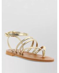 K. Jacques - Hemeree Flat Sole Metallic Finish Sandals - Lyst
