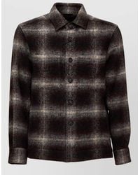 Xacus - Wool Checked Regular-Fit Overshirt - Lyst