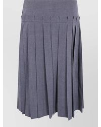 Ami Paris - Wool Pleated Midi Skirt - Lyst