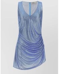 GIUSEPPE DI MORABITO - Crystal-Embellished Asymmetric Draped Feather-Trim Mini Dress - Lyst