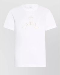 Patou - Logo-Embroidered Cotton Crew-Neck T-Shirt - Lyst