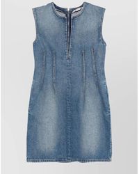 Stella McCartney - Denim Sleeveless Mini Dress - Lyst