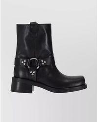 P.A.R.O.S.H. - Mid-Calf Block Heel Round Toe Boots - Lyst