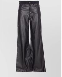 Liu Jo - Wide Leg Faux Leather Trousers With Pockets - Lyst