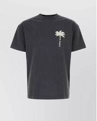 Palm Angels - Cotton Crew Neck T-Shirt With Graphic Print - Lyst