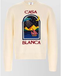 CASABLANCA - Wool Ribbed Crew-Neck Sweater - Lyst
