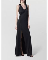 Victoria Beckham - Long Jersey Maxi Dress With Slit - Lyst