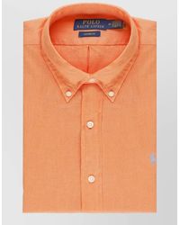 Ralph Lauren - Linen Shirt Button Down Collar Long Sleeves - Lyst