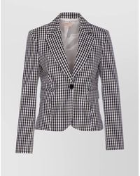Liu Jo - V-Neck Blazer Checked Pattern - Lyst