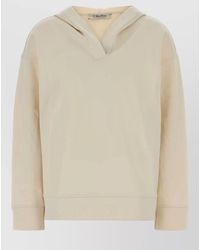 Max Mara - Cotton Blend Buona Hooded Sweatshirt - Lyst