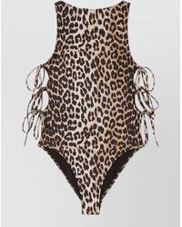 Ganni - Leopard Swimsuit - Lyst