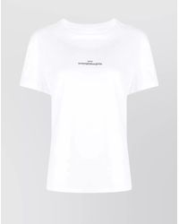 Maison Margiela - Cotton Logo-Print Crew-Neck T-Shirt - Lyst
