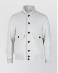 Eleventy - Ribbed Collar Jacket Front Pockets - Lyst