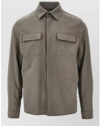 Herno - Shirt Jacket Collared Design Flap Pockets - Lyst