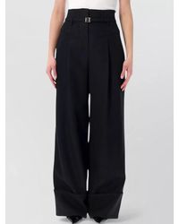 Fendi - Wool High-Rise Pleated Wide-Leg Trousers - Lyst