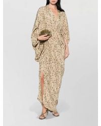 Cortana - Printed Draped V-Neck Batwing-Sleeve Side-Slit Beach Cover-Up Dress - Lyst