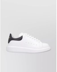 McQueen - Oversized Leather Sneakers Perforated Detailing - Lyst