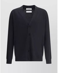 Jil Sander - Merino Wool V-Neck Ribbed Cardigan - Lyst