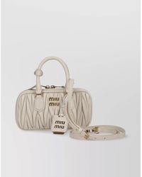 Miu Miu - Quilted Mini Cross-Body Bag With Leather Handles - Lyst
