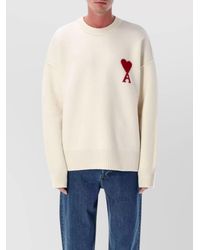 Ami Paris - Virgin Wool Oversized Crewneck Sweater - Lyst