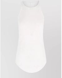 Rick Owens - Top With Curved Hem And Ribbed Sleeves - Lyst
