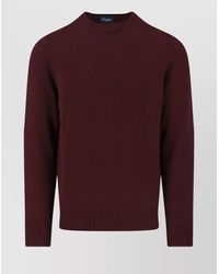 Drumohr - Long Sleeve Crew Neck Sweater With Ribbed Hem - Lyst