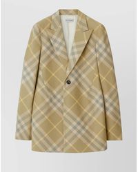 Burberry - Checked Wool Single-Breasted Blazer - Lyst