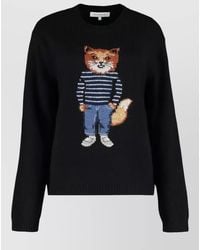 Maison Kitsuné - Wool Crewneck Sweater - Lyst